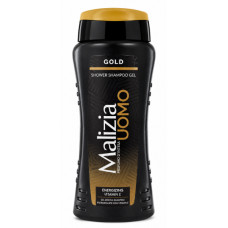 Гель для душу та шампунь Malizia Uomo Gold з вітаміном E 2в1, 250 мл